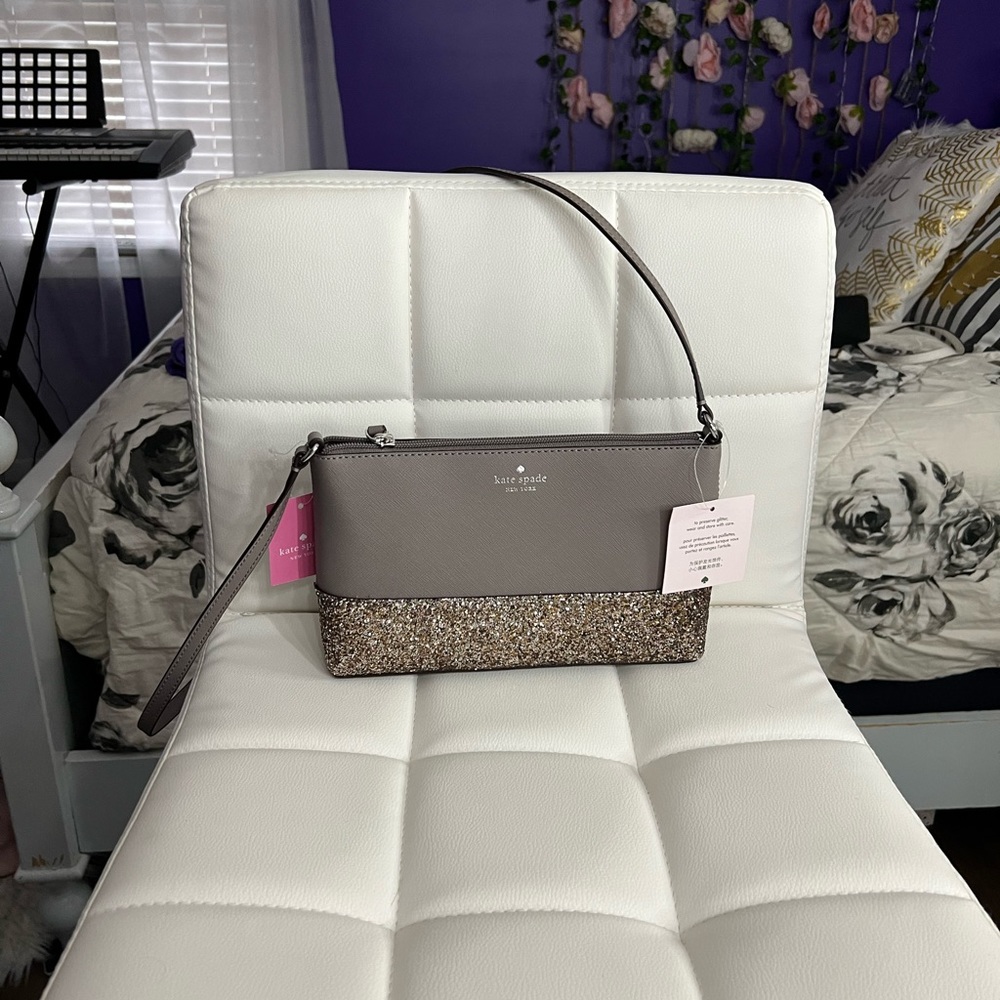 Grey sparkly Kate Spade crossbody.